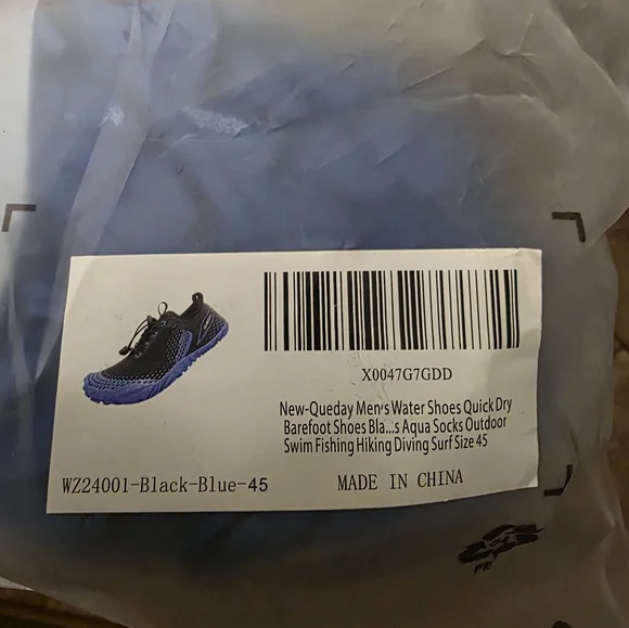 Queday Men Water Shoes Size 12 - Picture 3 of 6